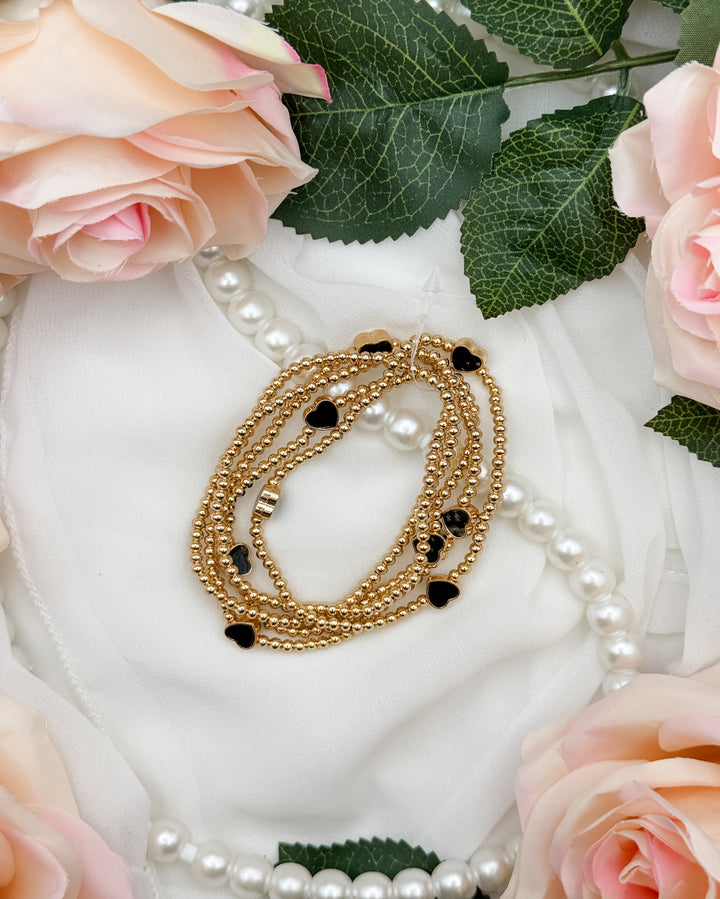 Heart Beaded Stretch Bracelets