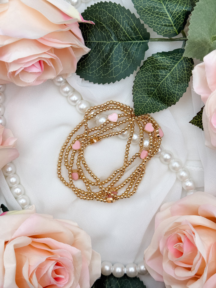 Heart Beaded Stretch Bracelets