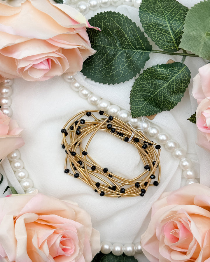 Beaded Coil Stretch Bracelet Set
