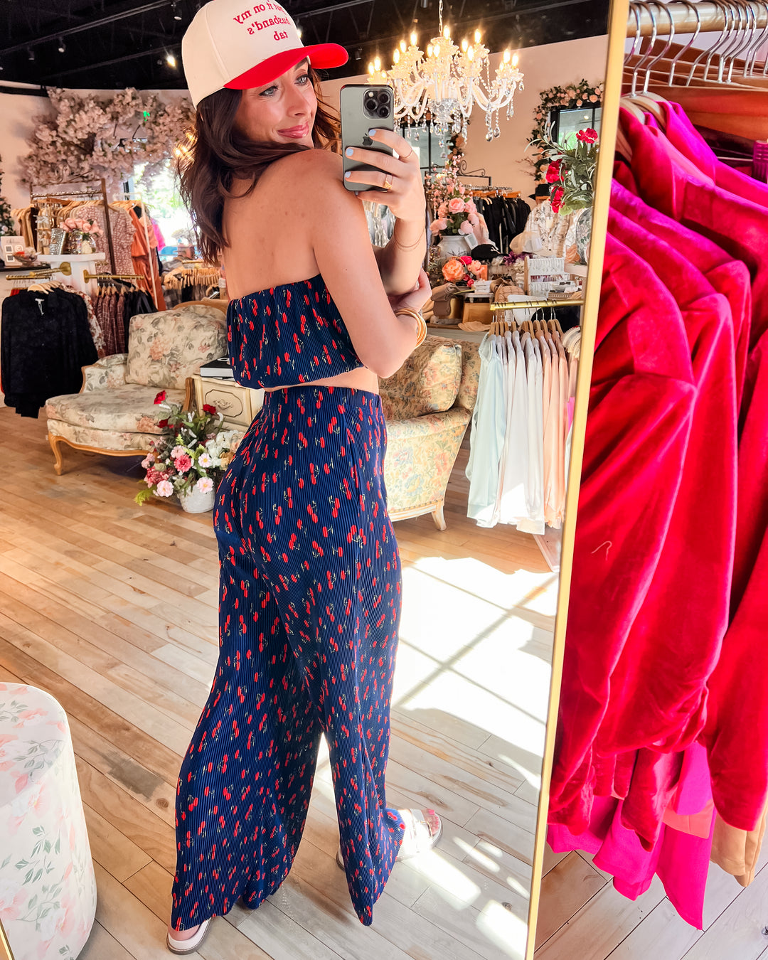 The Noelle Bubble Top - Cherry
