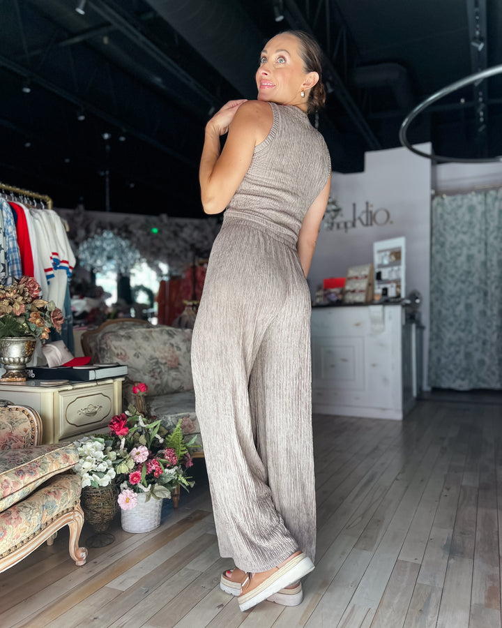 The Sofia Textured Wide Leg Pants