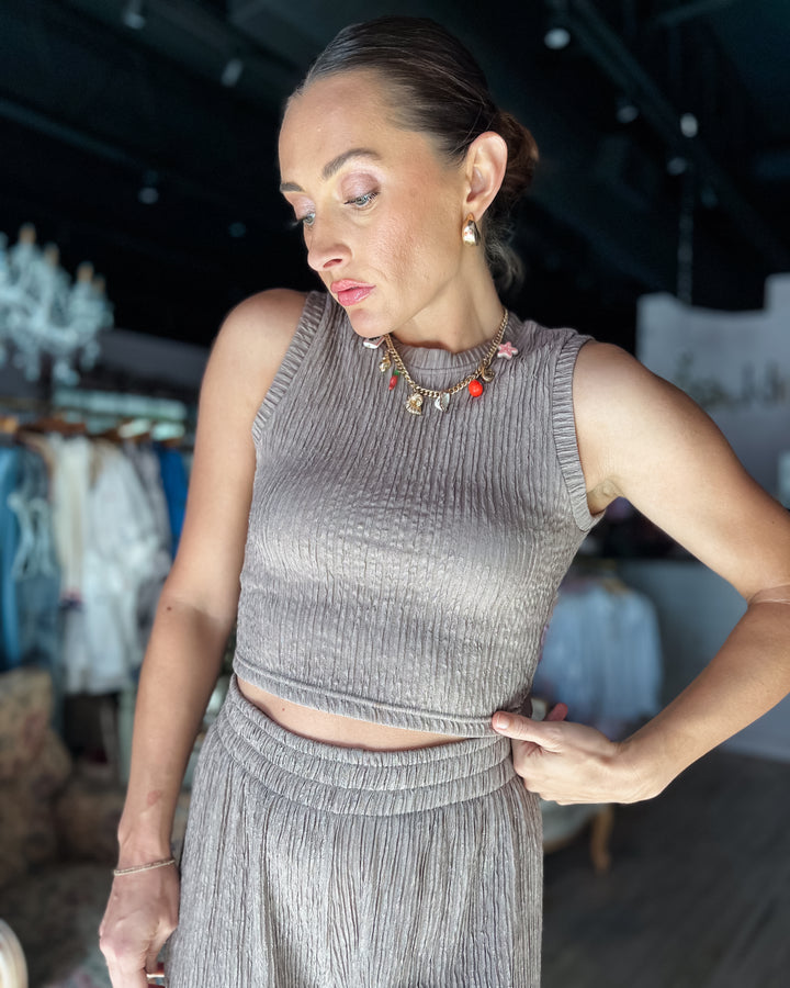 The Sofia Textured Wide Leg Pants
