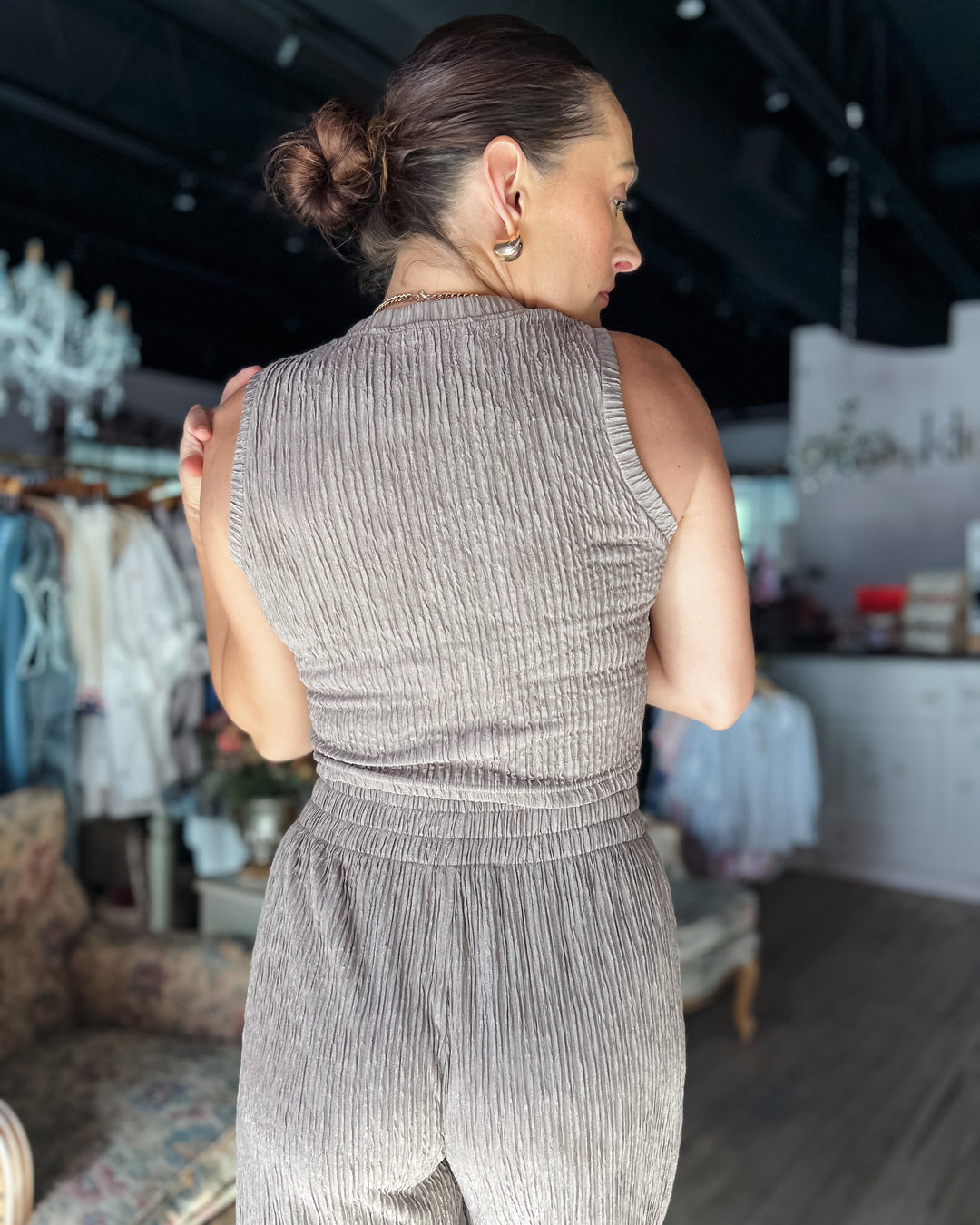 The Sofia Textured Wide Leg Pants