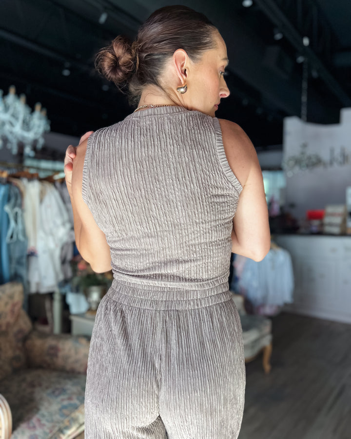 The Sofia Textured Wide Leg Pants