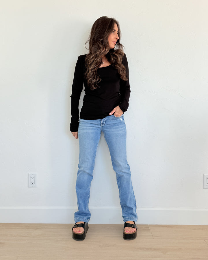 Elle Straight Fit Tummy Control Mid-Rise Jeans by Risen