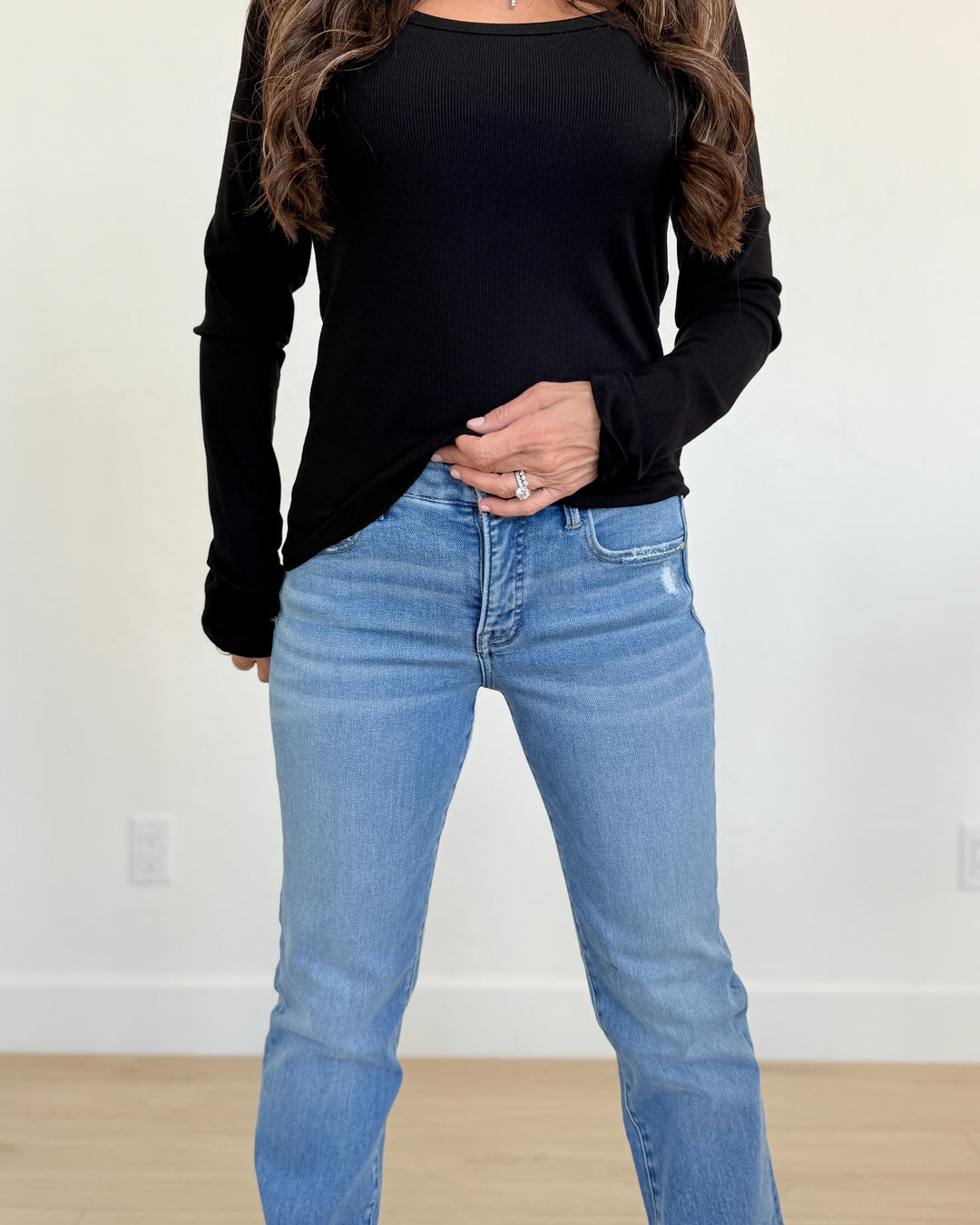 Elle Straight Fit Tummy Control Mid-Rise Jeans by Risen