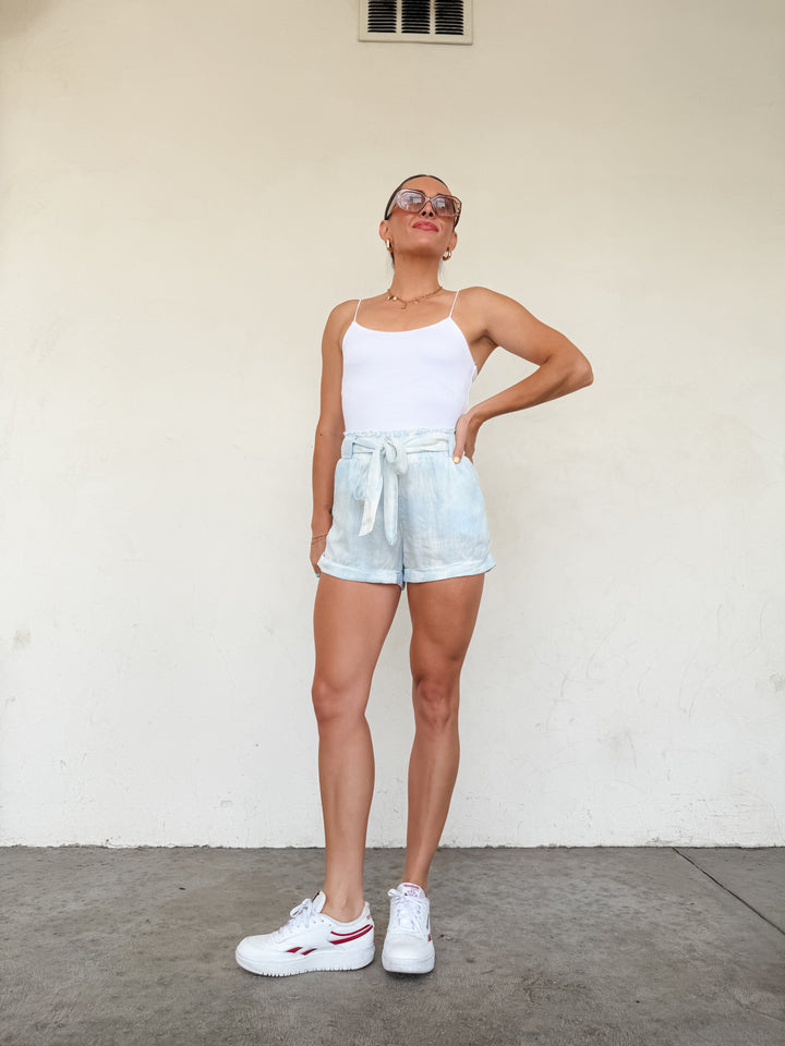 The Mia Paper Bag Waist Tie Shorts
