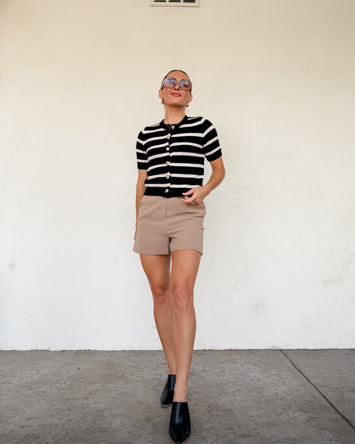 The Margot Striped Knit Cardigan Top