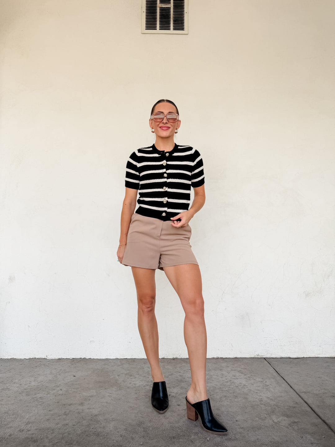 The Margot Striped Knit Cardigan Top
