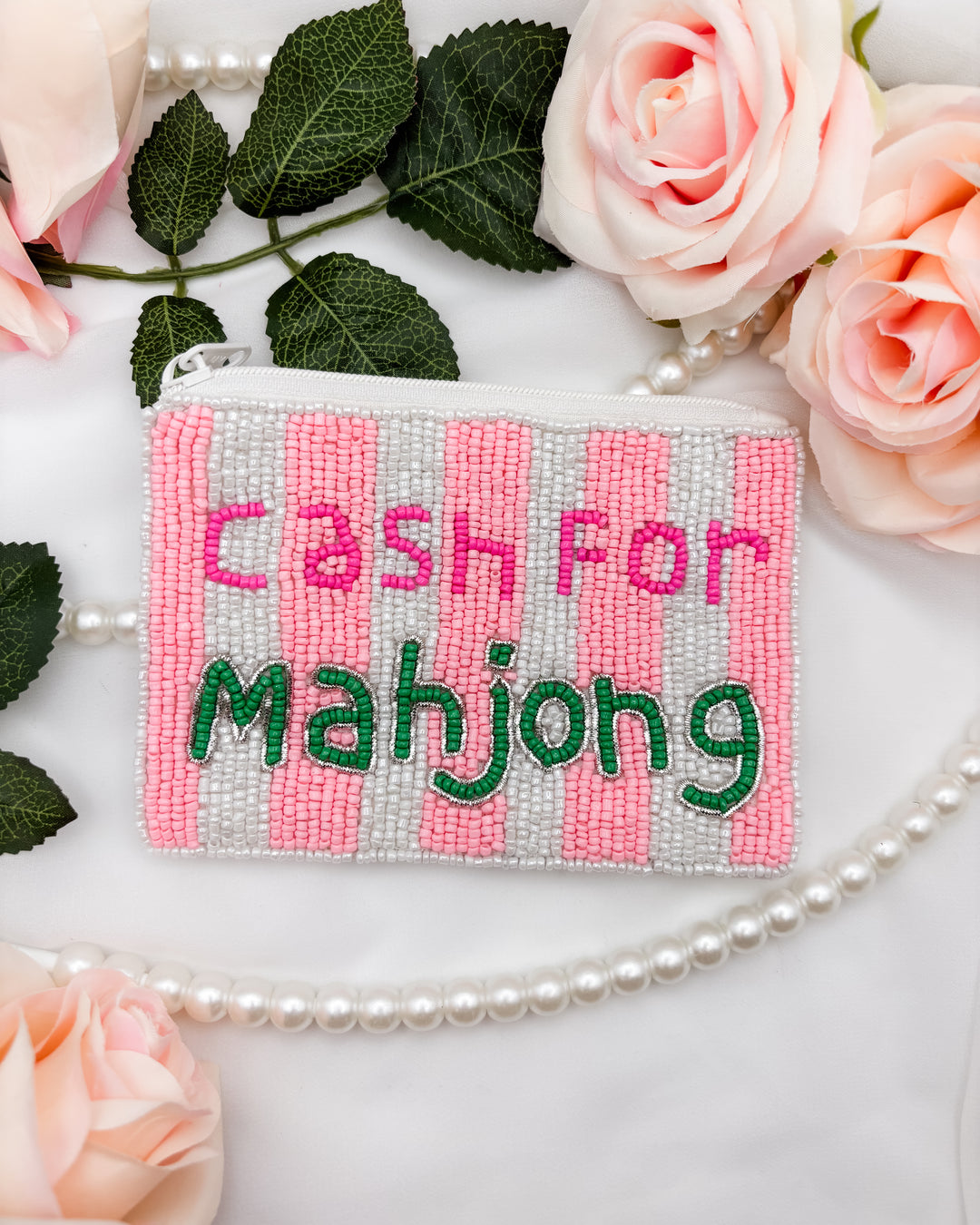 Cash For Mahjong Beaded Coin Purse