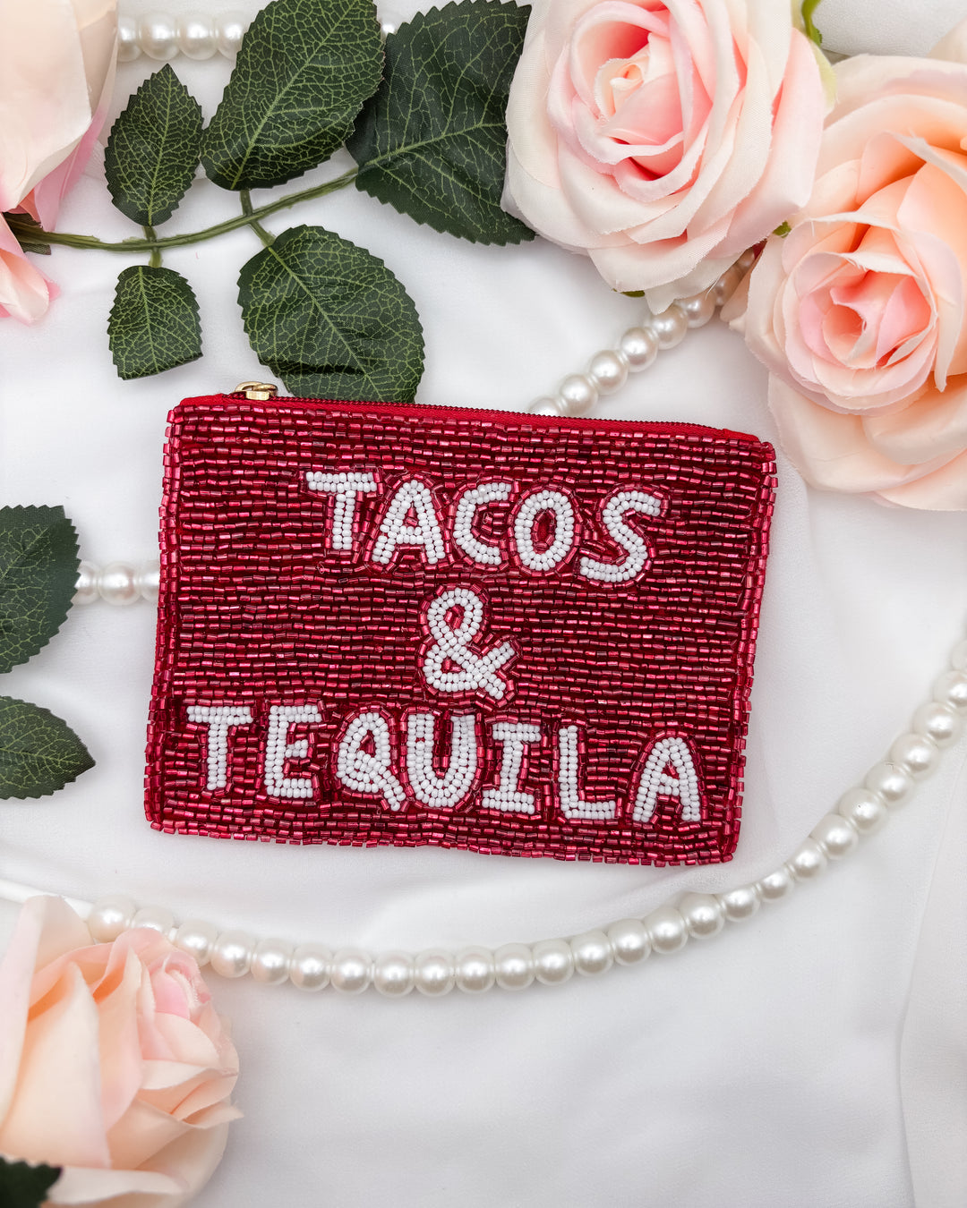 Tacos & Tequila Beaded Coin Purse