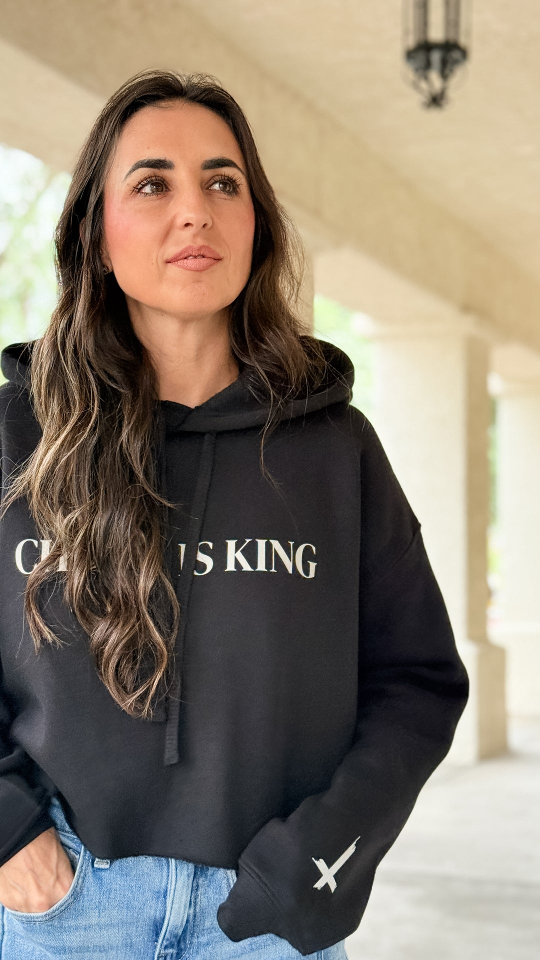Christ is King Cropped Sweatshirt - Black