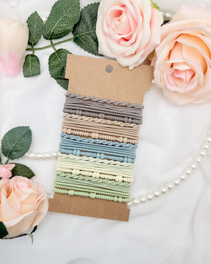 The Threaded Plain Bracelet Hair Tie Set