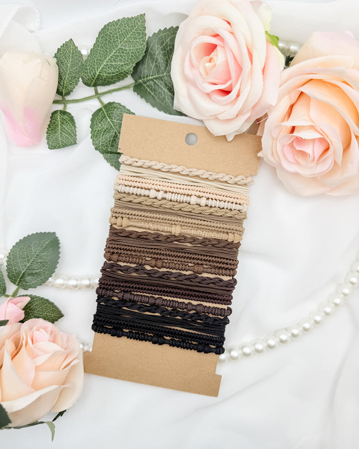 The Threaded Plain Bracelet Hair Tie Set