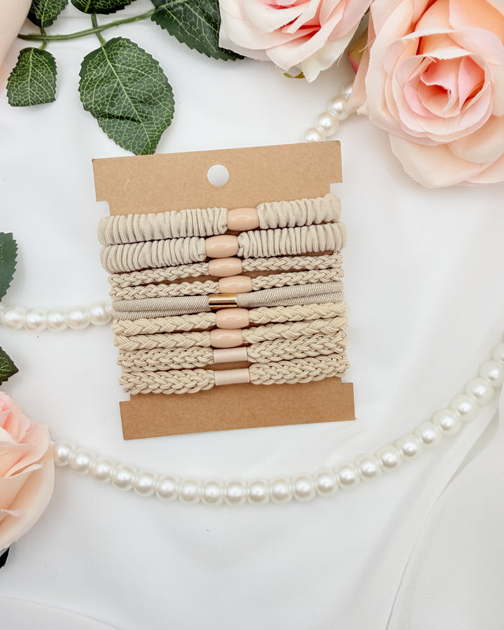 Boho Earth Tone Bracelet Hair Tie Set
