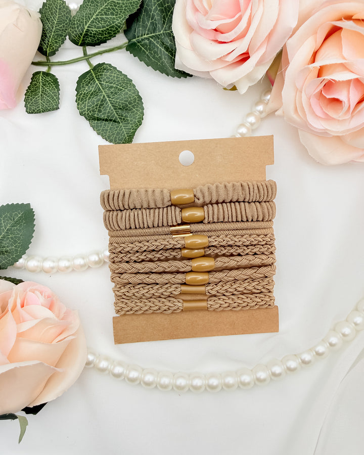 Boho Earth Tone Bracelet Hair Tie Set