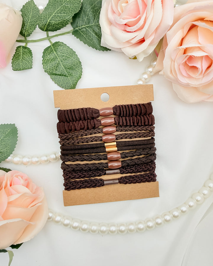 Boho Earth Tone Bracelet Hair Tie Set