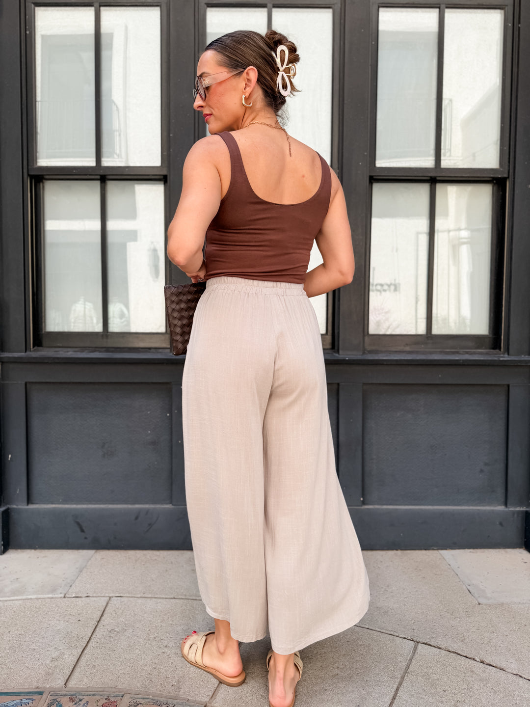 The Nicolette V-Neck Tank - Brown