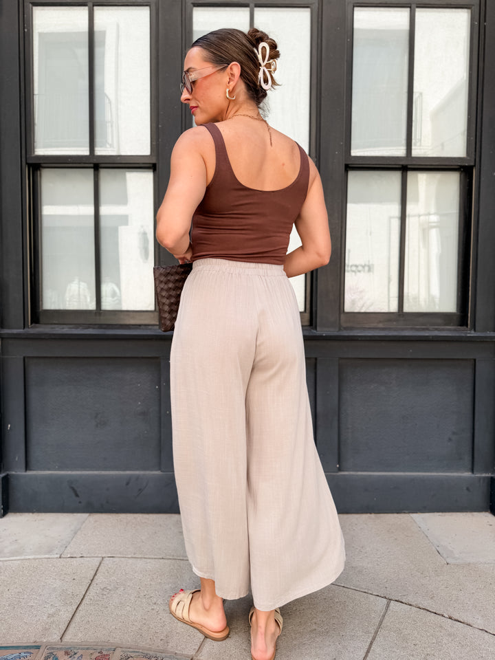 The Nicolette V-Neck Tank - Brown