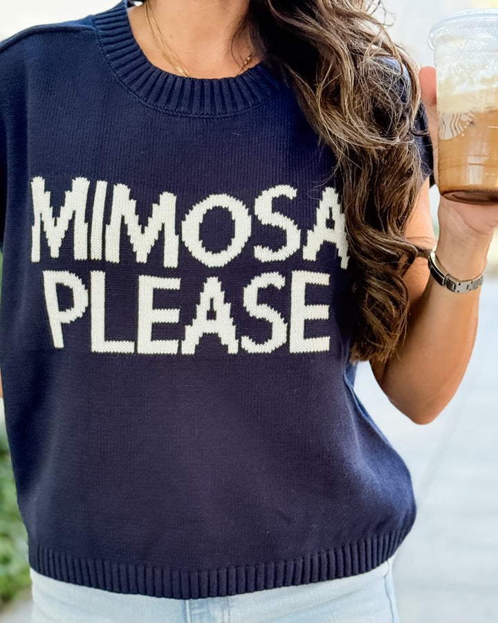 Mimosa Please Short Sleeve Pullover Sweater