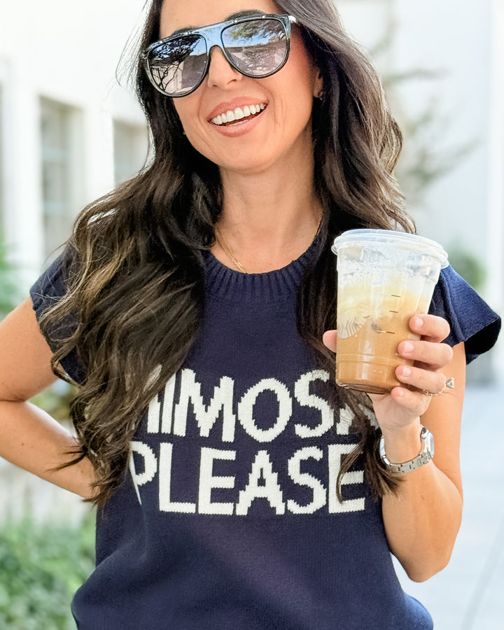 Mimosa Please Short Sleeve Pullover Sweater
