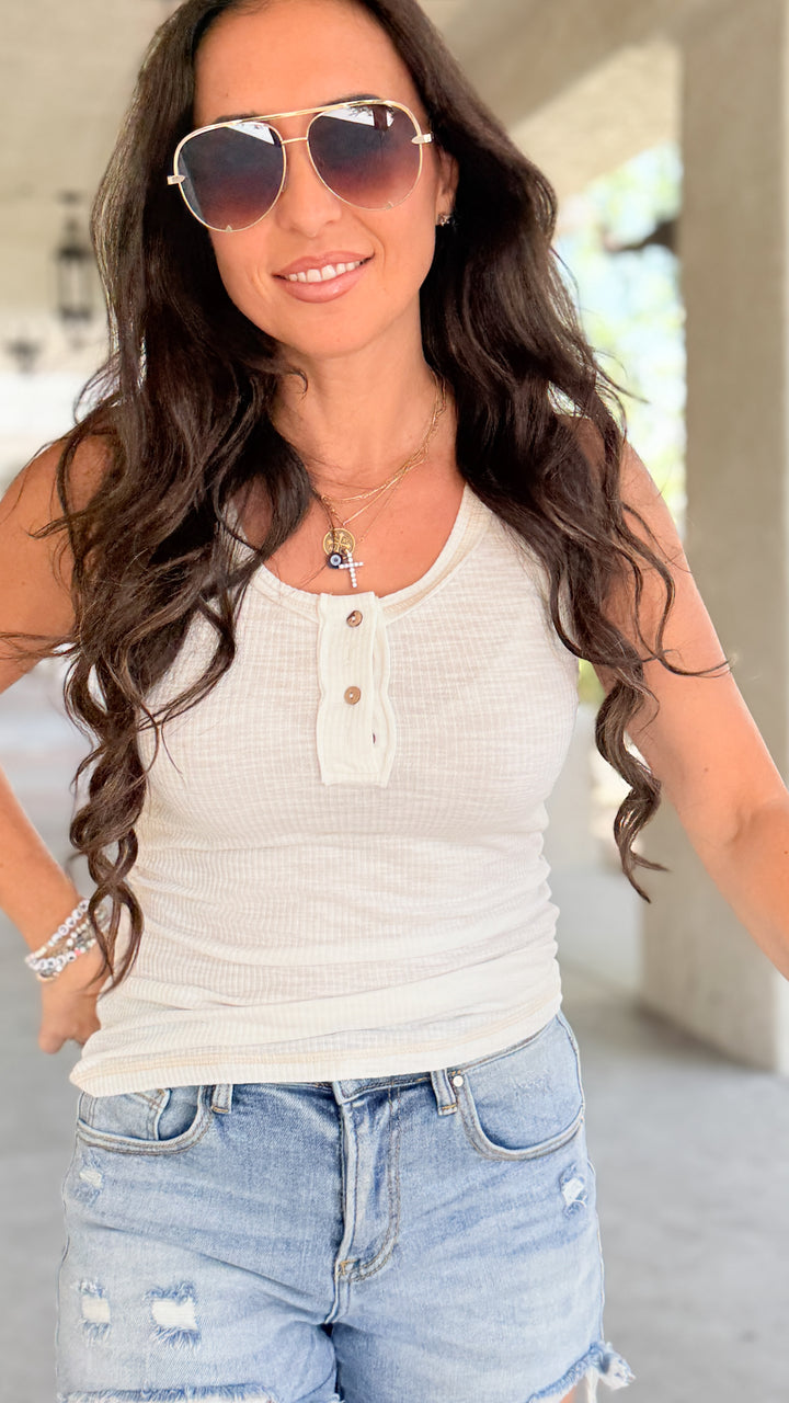 The Henley Ribbed Tank