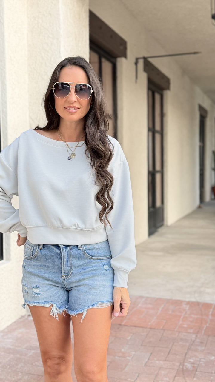 The Sloane Oversized Pullover Sweatshirt - Bone