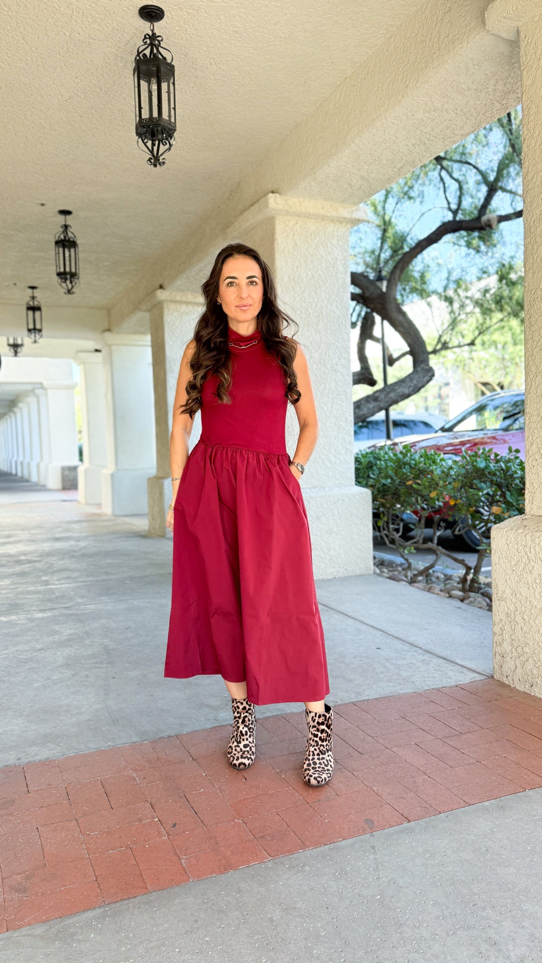 The Maren Mock Neck Midi Dress