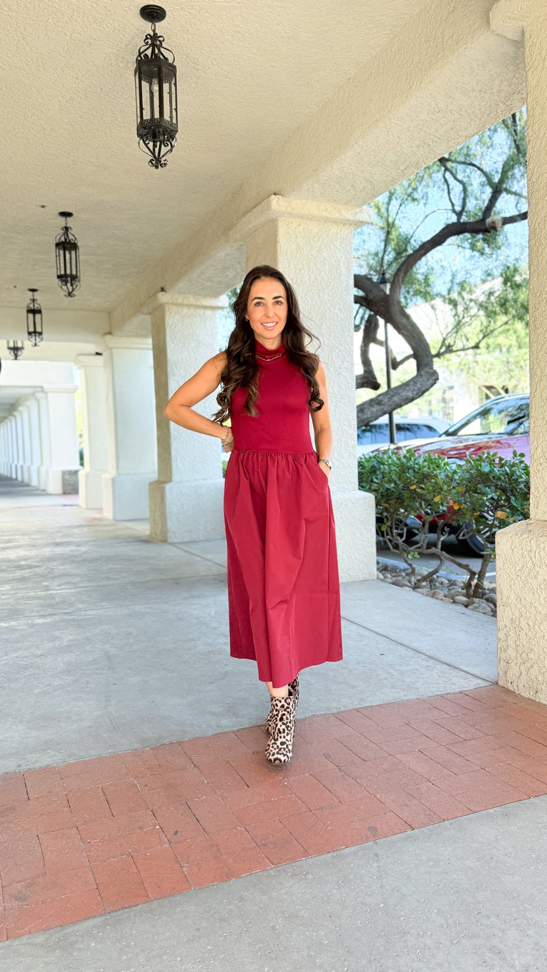 The Maren Mock Neck Midi Dress