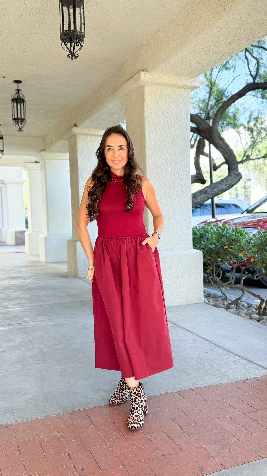 The Maren Mock Neck Midi Dress