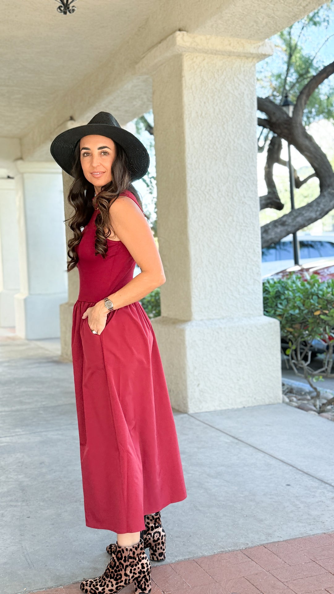 The Maren Mock Neck Midi Dress