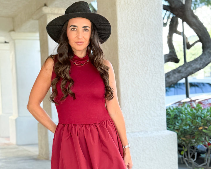 The Maren Mock Neck Midi Dress