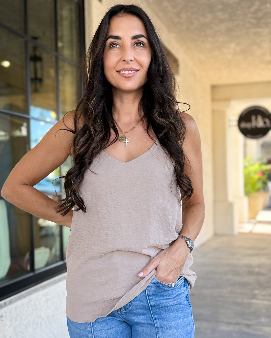 The Maryann Cami Top - Light Mocha