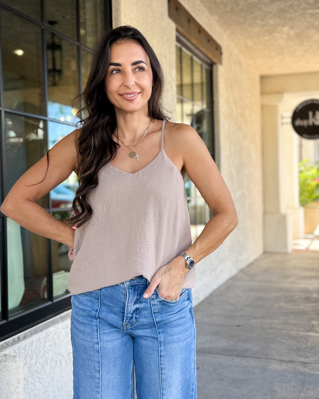 The Maryann Cami Top - Light Mocha