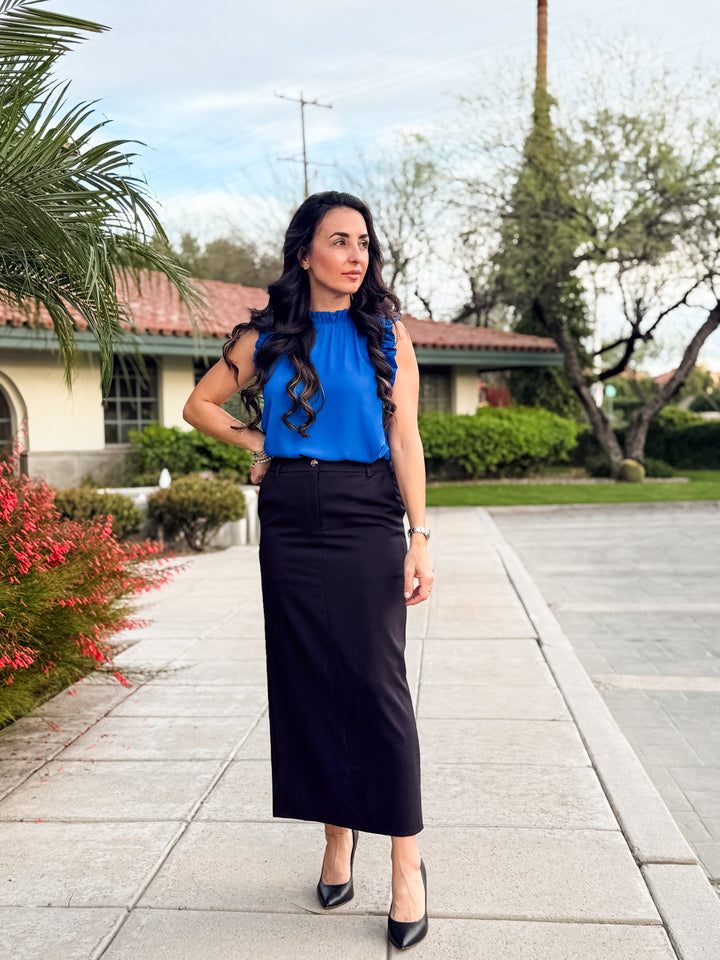 The Victoria Maxi Skirt With Button Closure