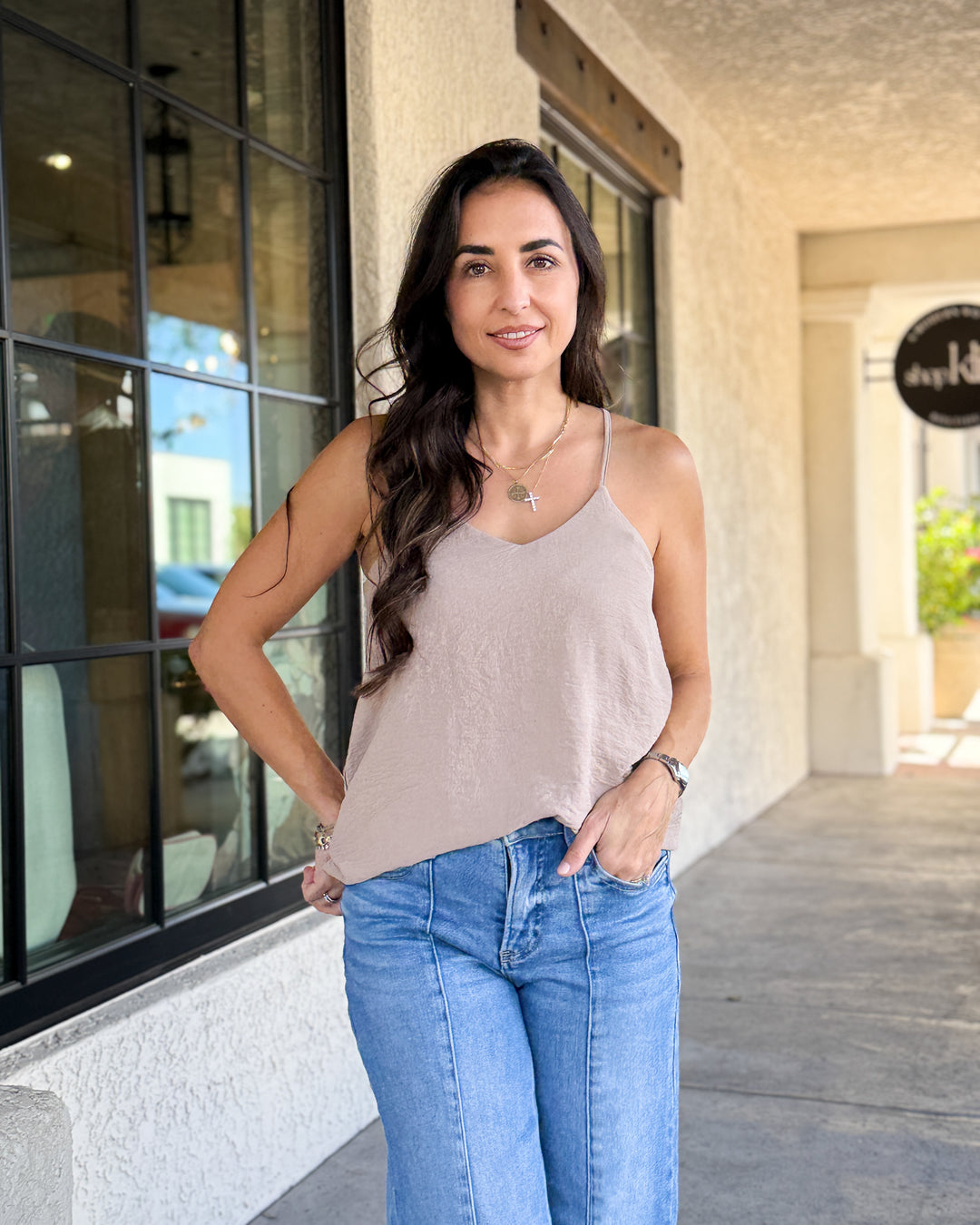 The Maryann Cami Top - Light Mocha