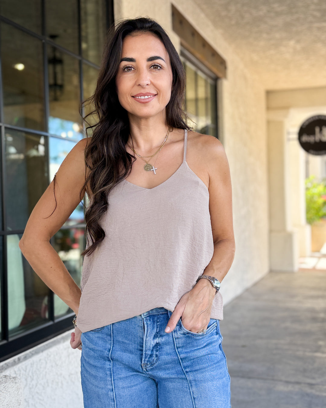 The Maryann Cami Top - Light Mocha