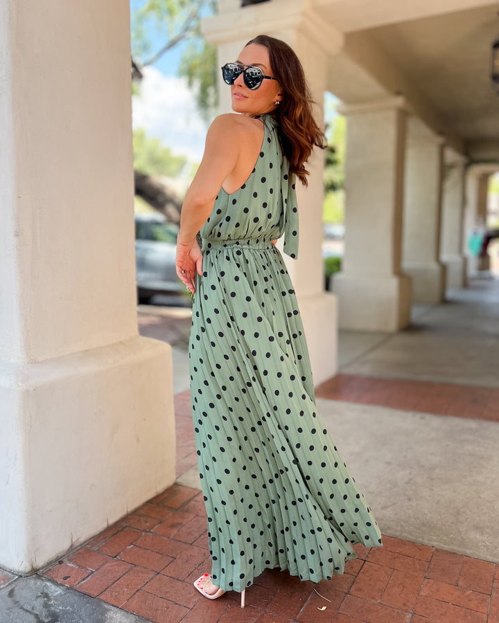 The Evelyn Polka Dot Maxi Dress