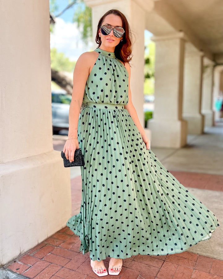 The Evelyn Polka Dot Maxi Dress