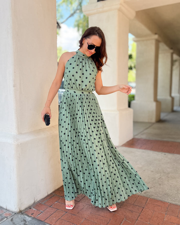 The Evelyn Polka Dot Maxi Dress