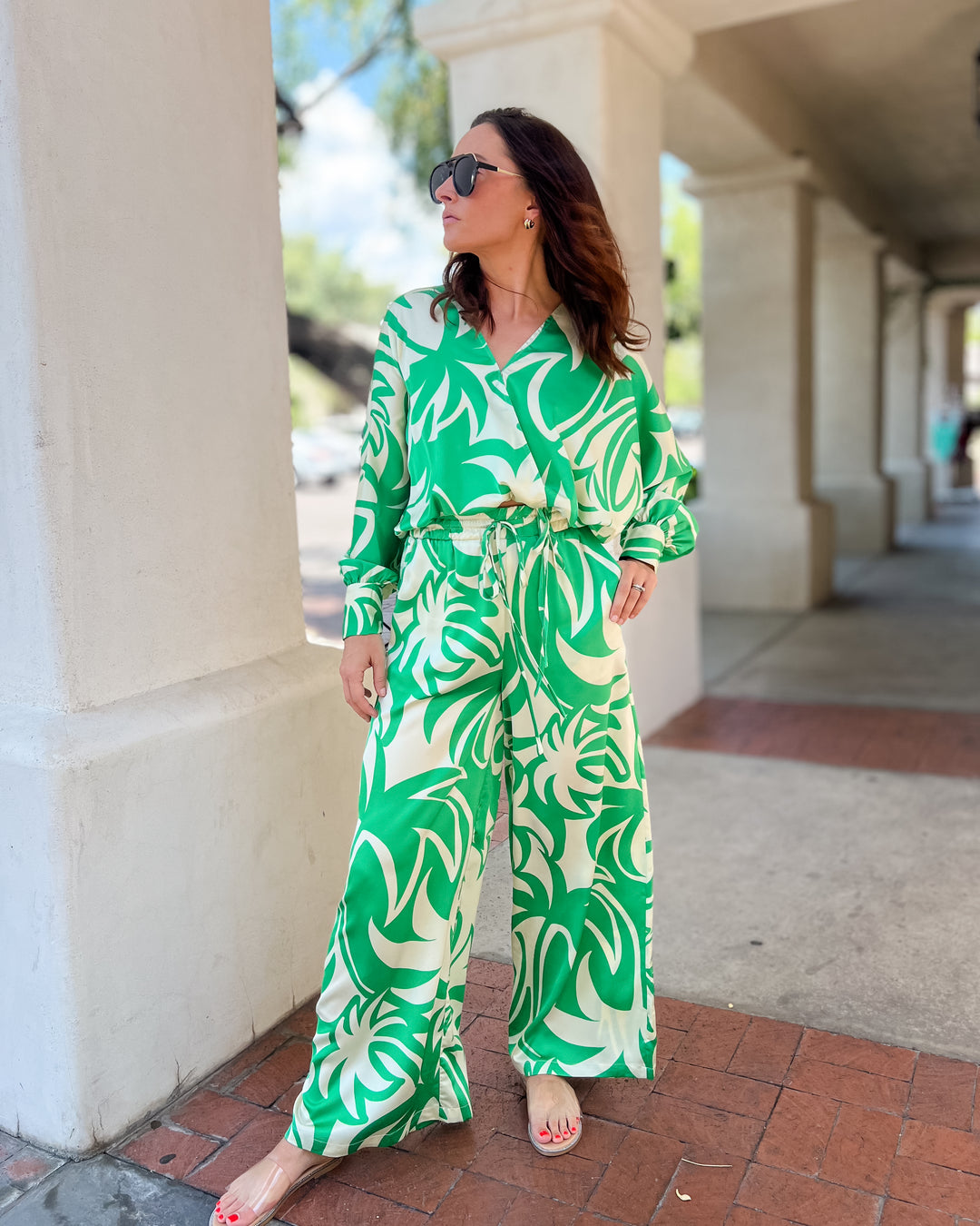The Marisa Satin Surplice Top
