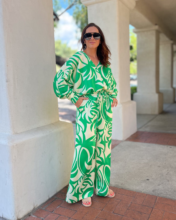 The Marisa Satin Surplice Top