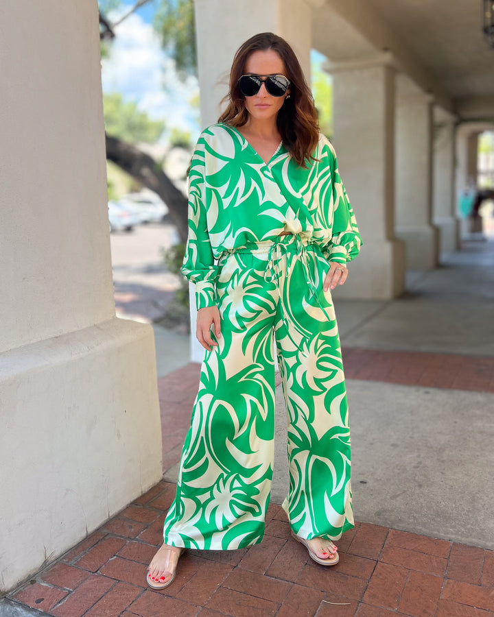 The Marisa Satin Surplice Top