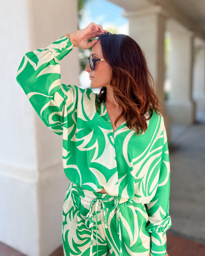 The Marisa Satin Surplice Top