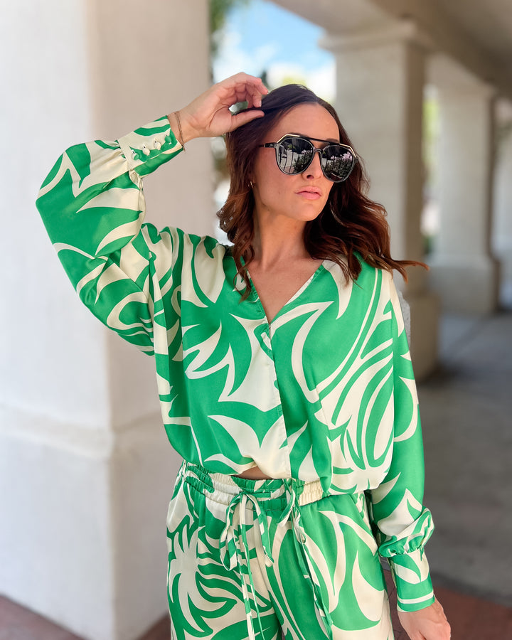 The Marisa Satin Surplice Top