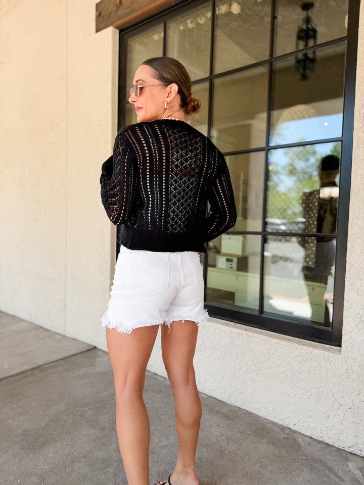 The Vera Crochet Lace Button-Front Cardigan