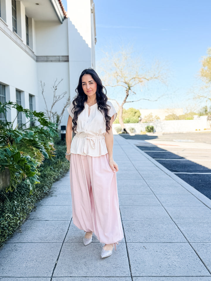 The Blush Balloon Pants - Light Pink