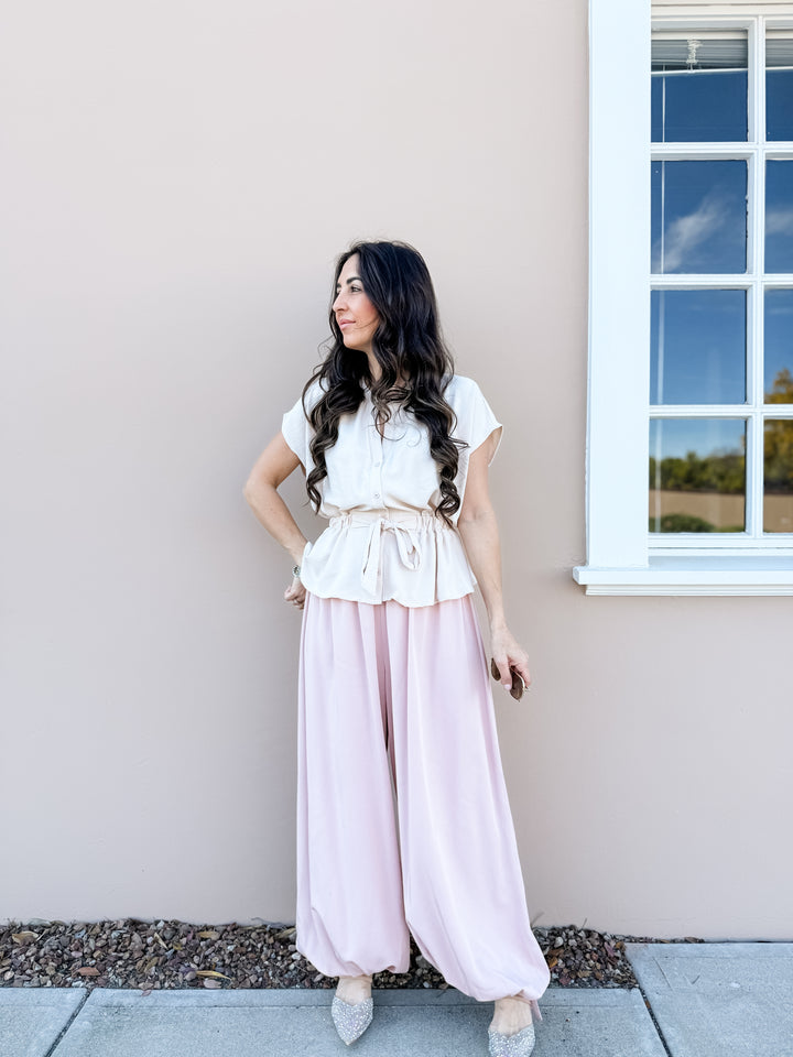 The Blush Balloon Pants - Light Pink