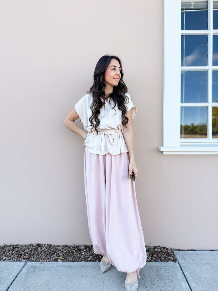 The Blush Balloon Pants - Light Pink