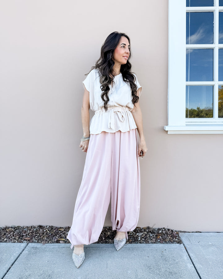 The Blush Balloon Pants - Light Pink